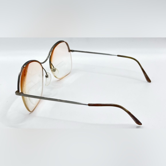 Vintage Logo Paris Silver Oval Half-Rim Sunglasses Frames Only - Picture 5 of 8